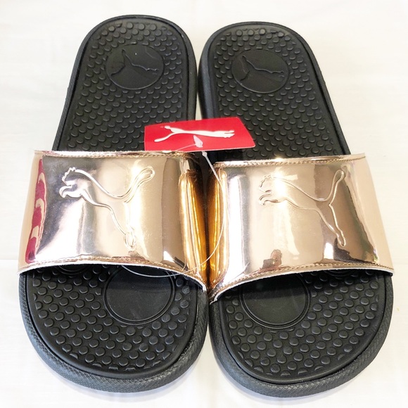 puma rose gold slides